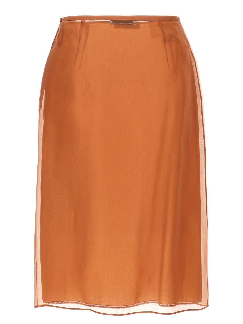 Brown Organza skirt 2