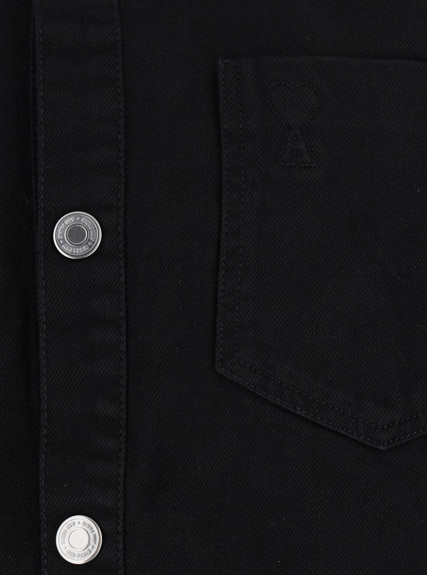 Black Regular Logo Overshirt 3