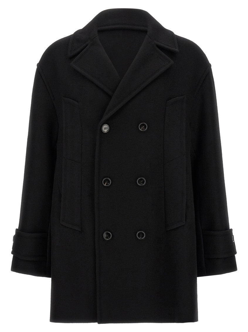 Black Notched Lapel Coat 1