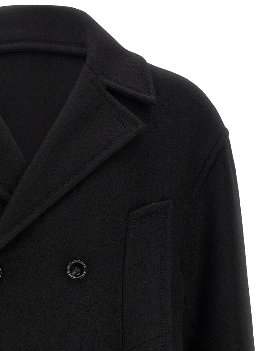 Black Notched Lapel Coat 3