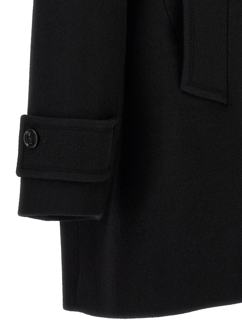 Black Notched Lapel Coat 4