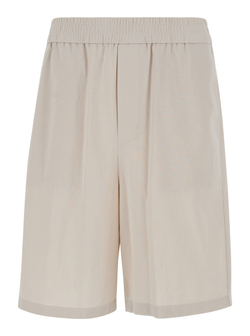 Light Beige Elasticated Shorts 1