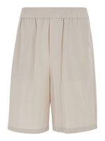 Light Beige Elasticated Shorts 1