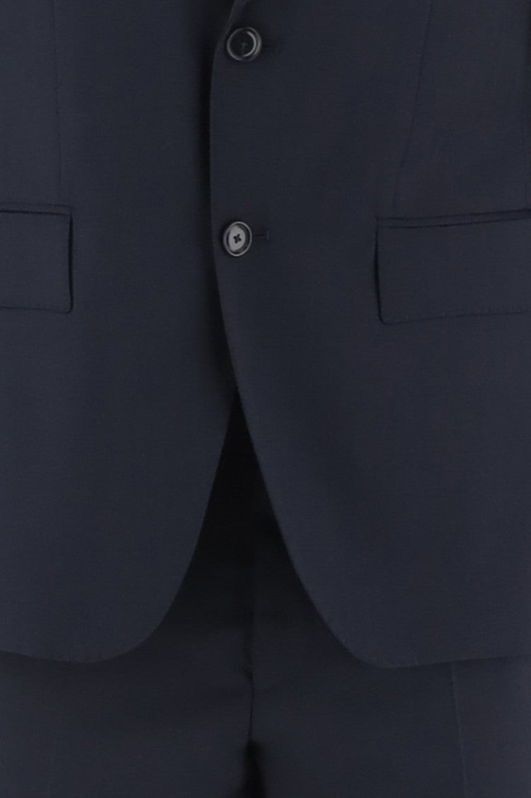 Navy Blue Notched Lapel Suit 3