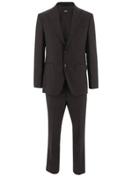 Dark Brown Notched Lapel Suit 1