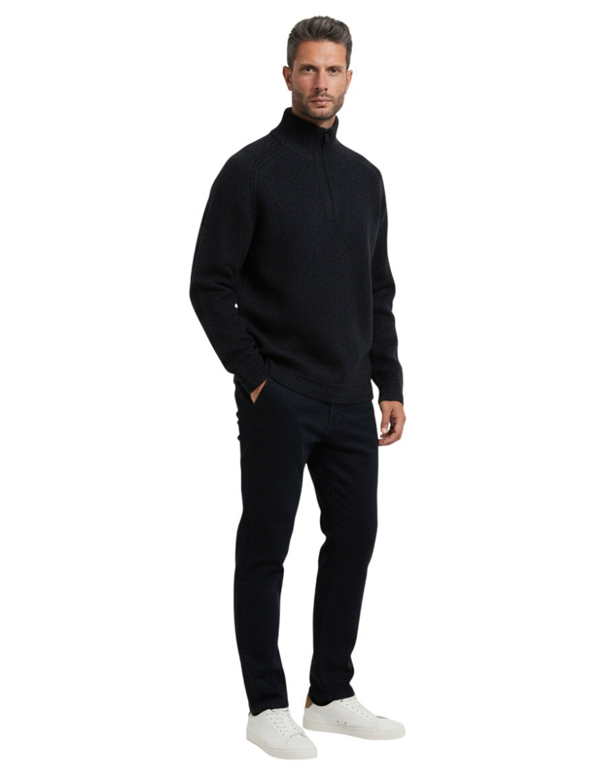 Dark Blue Half Zip Sweater 1