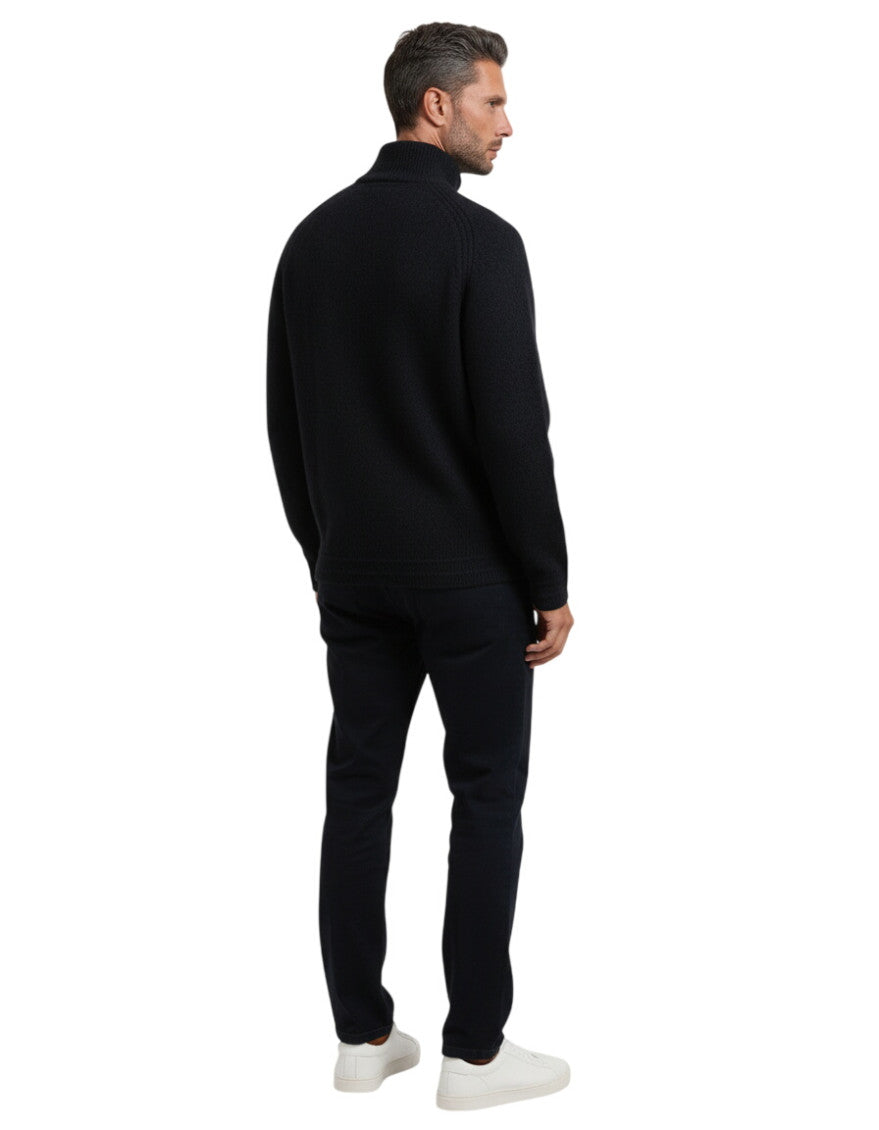 Dark Blue Half Zip Sweater 2