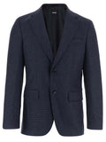 Dark Blue Notched Lapel Blazer 1