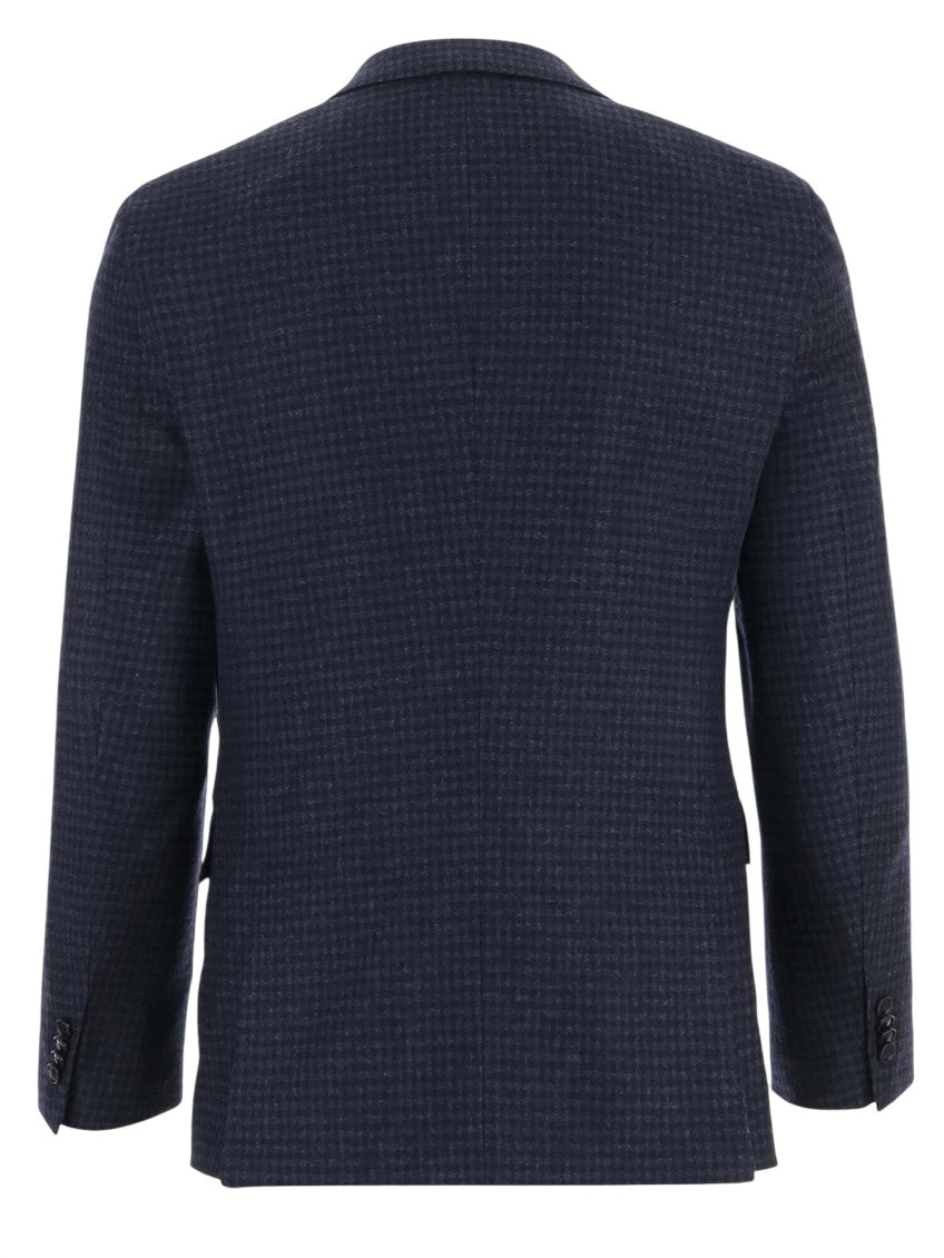 Dark Blue Notched Lapel Blazer 2