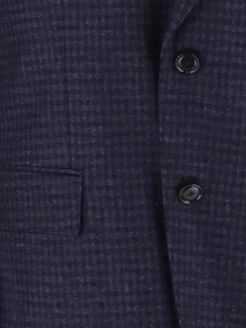 Dark Blue Notched Lapel Blazer 3