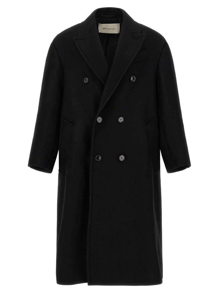 Black Peaked Lapel Coat 1