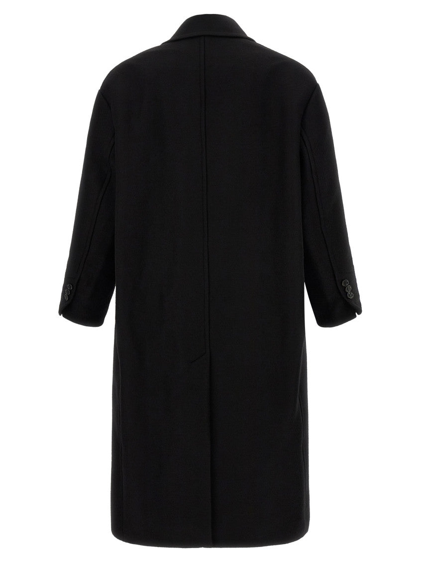 Black Peaked Lapel Coat 2