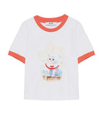 Girls White Graphic T-Shirt 1