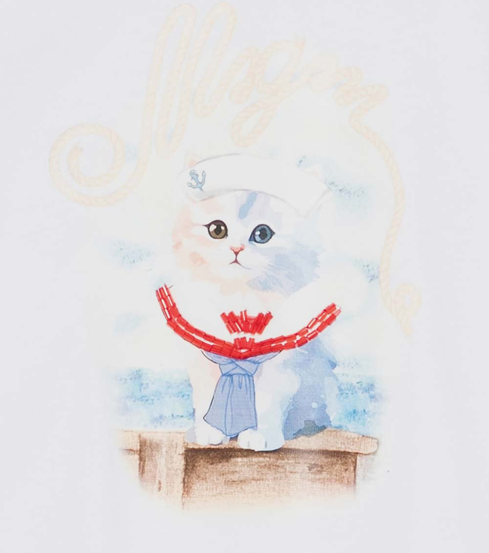 Girls White Graphic T-Shirt 3