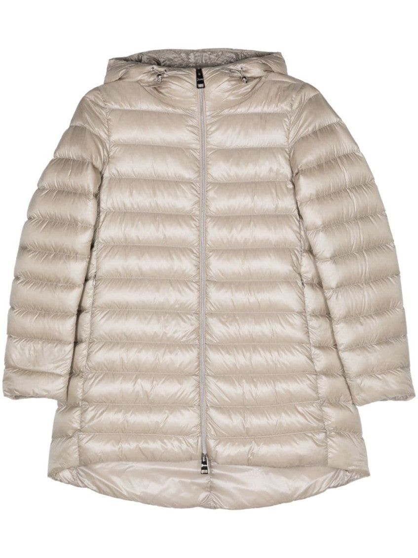 Beige Quilted Hood Jacket 1