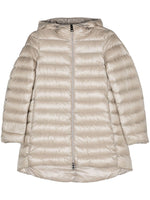 Beige Quilted Hood Jacket 1