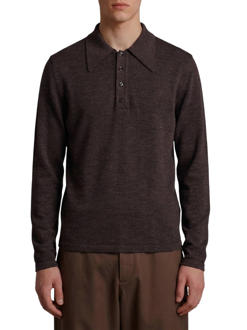 Dark Brown Full Sleeves Polo 1