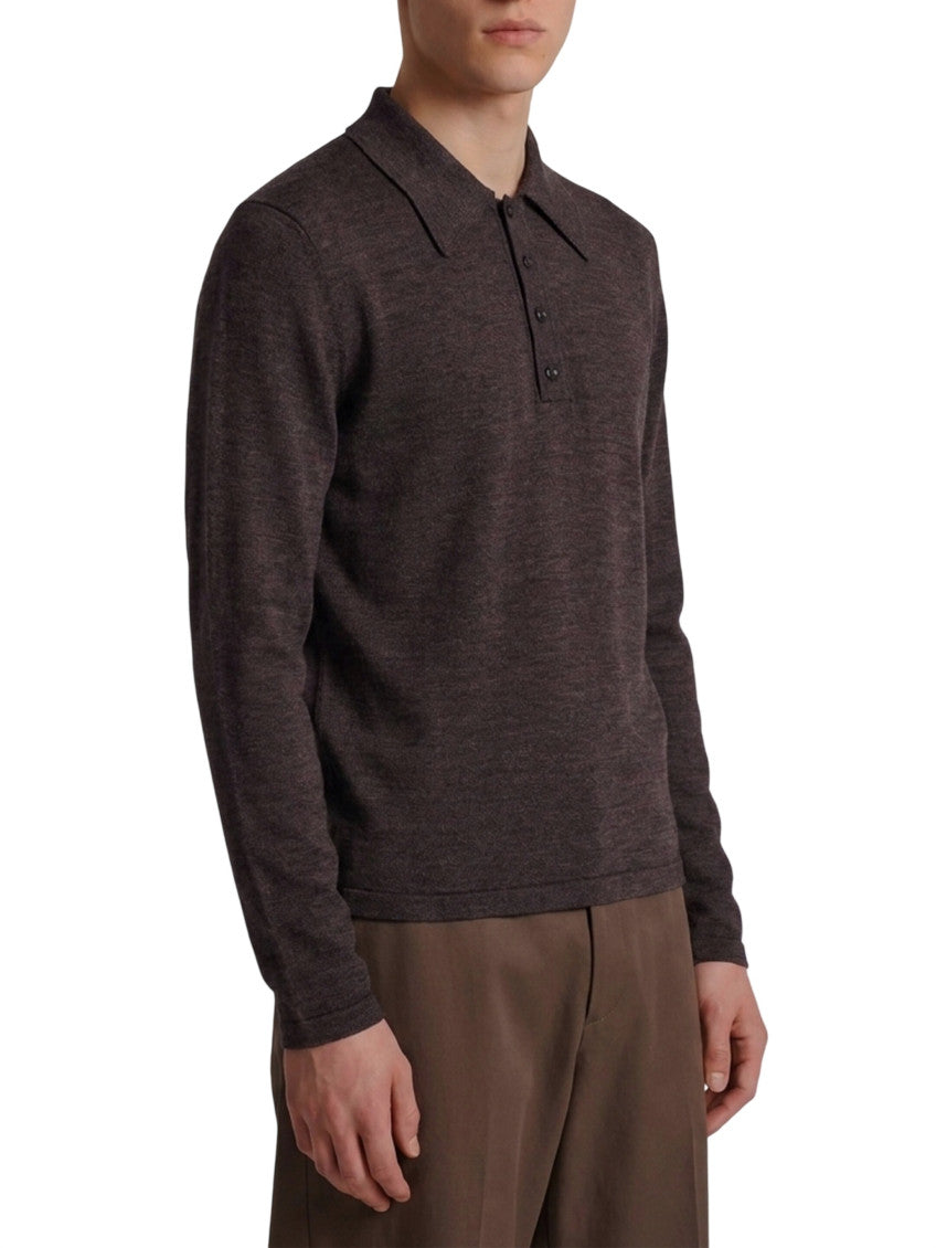 Dark Brown Full Sleeves Polo 2