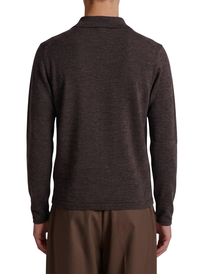 Dark Brown Full Sleeves Polo 3