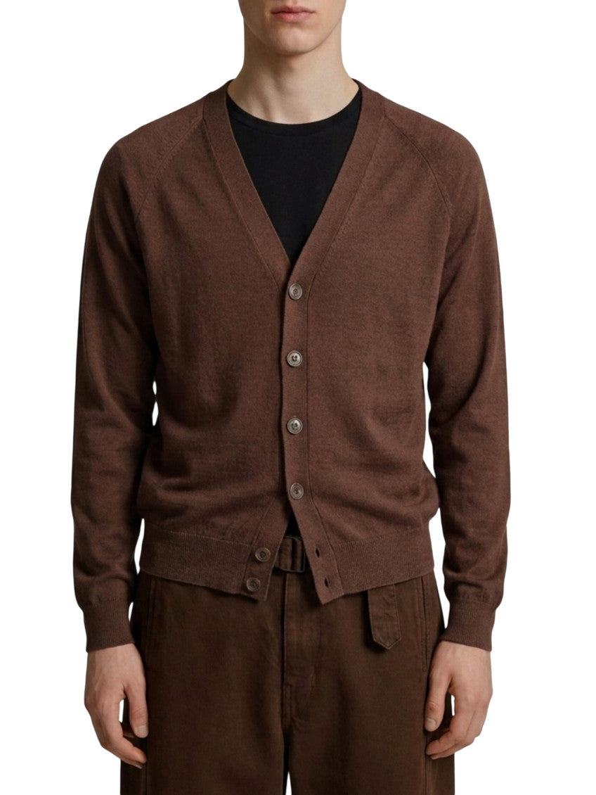 Brown V Neck Cardigan 1