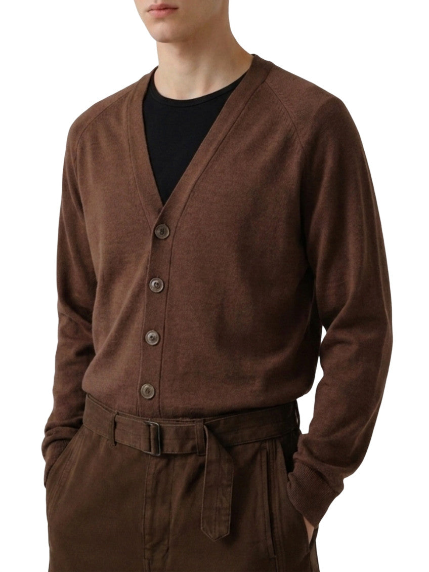 Brown V Neck Cardigan 2