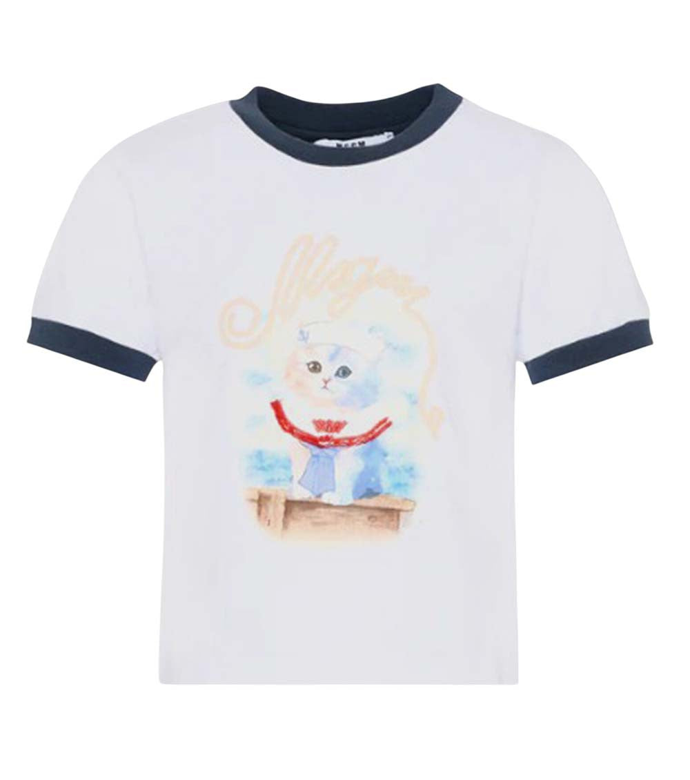 Girls White Graphic T-Shirt 1