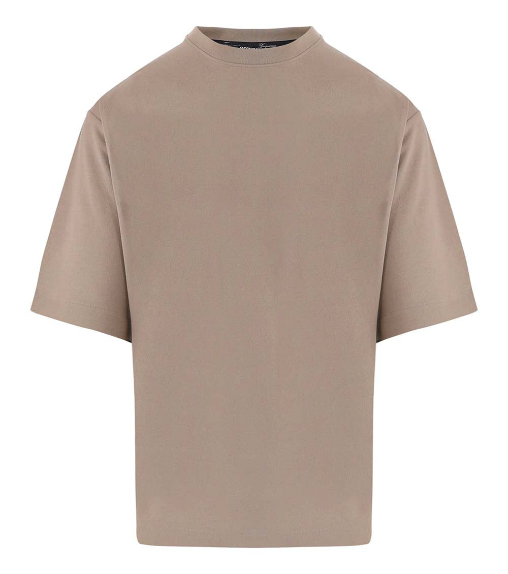 Beige Crew Neck T-Shirt 1