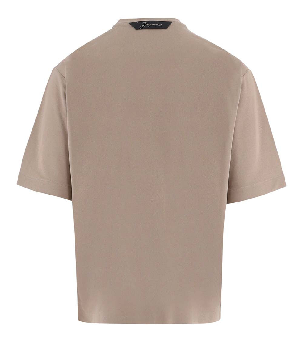 Beige Crew Neck T-Shirt 2