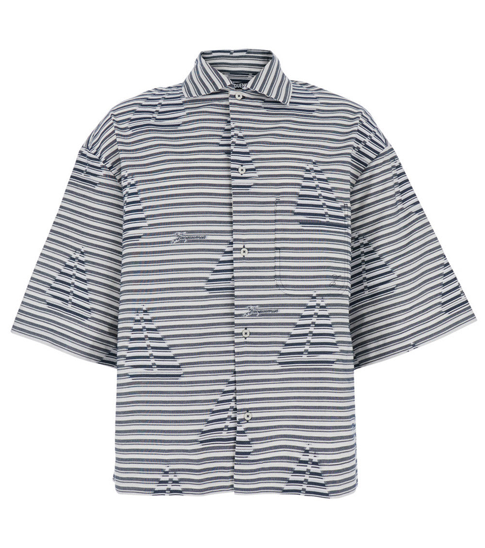 White Relaxed Stripes Shirt 1