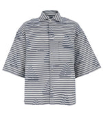 White Relaxed Stripes Shirt 1