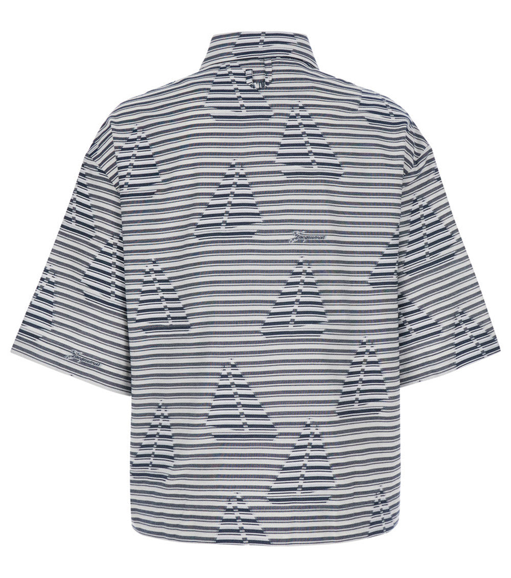White Relaxed Stripes Shirt 2