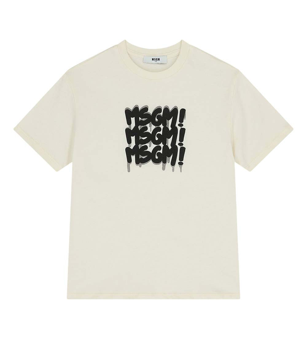 Girls Beige Graphic T-Shirt 1