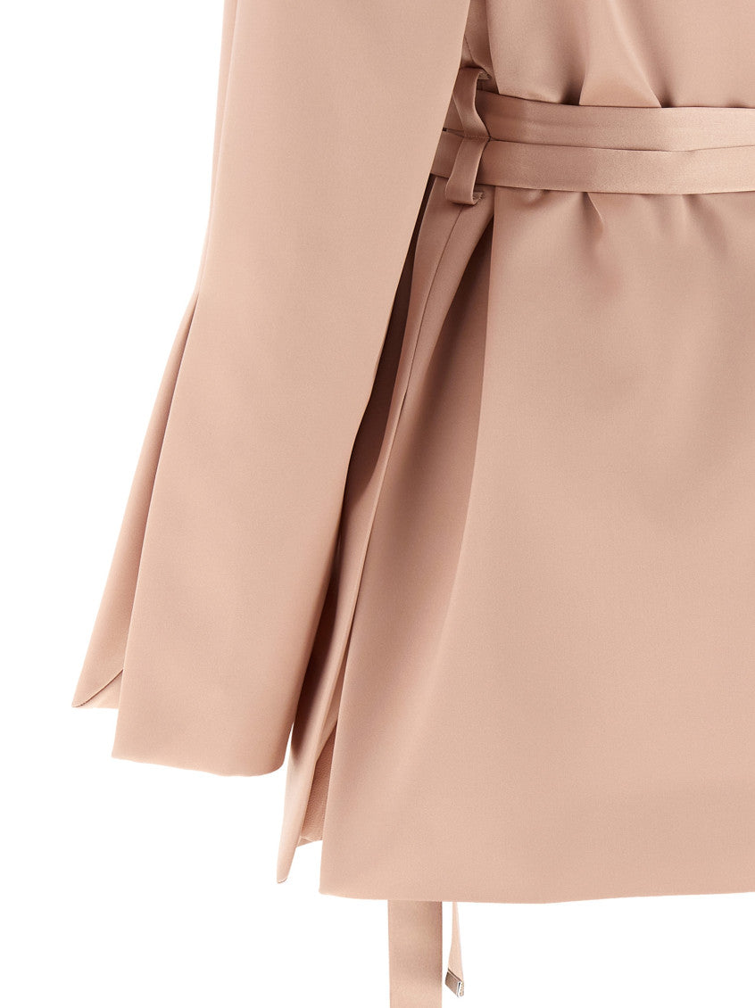 Pink Solid Peaked Lapel Blazer 4