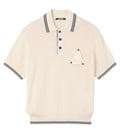 White Straight Knitted Polo 1