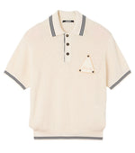 White Straight Knitted Polo 1