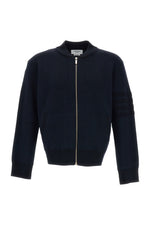 Navy Knitted Bomber Jacket 1