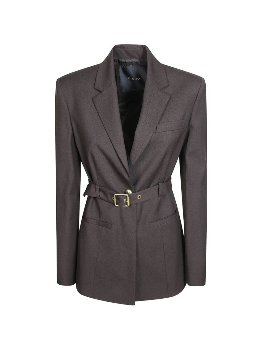 Dark Grey Notched Lapel Blazer 1