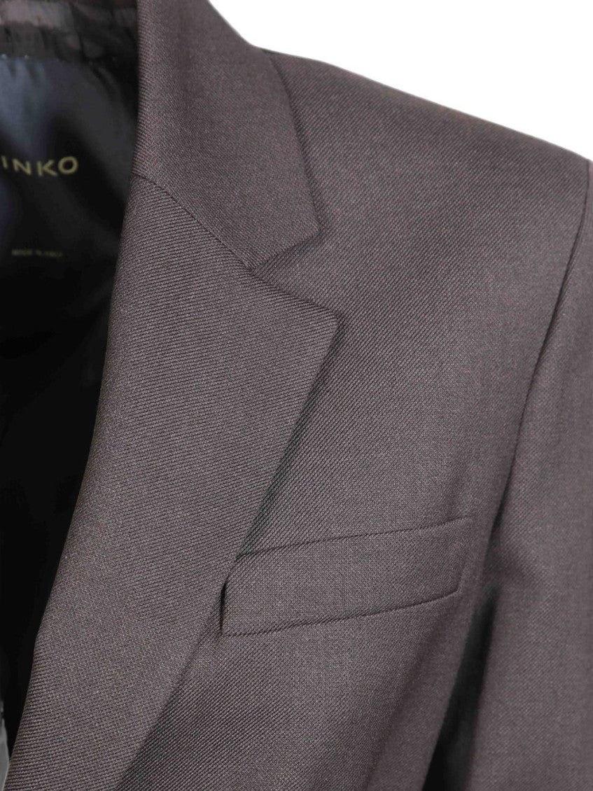 Dark Grey Notched Lapel Blazer 3
