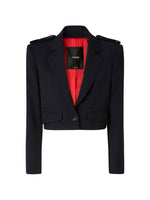 Black Notched Lapel Blazer 1