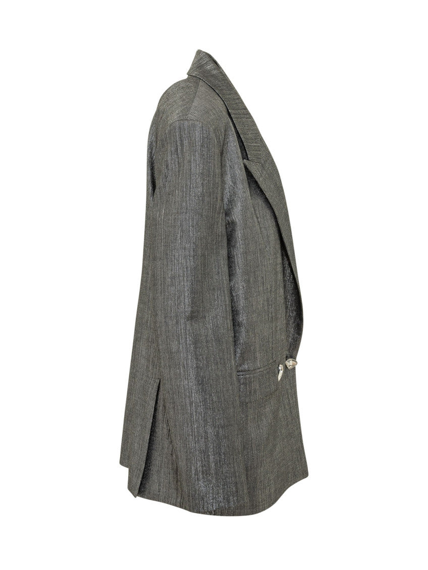 Grey Notched Lapel Blazer 3