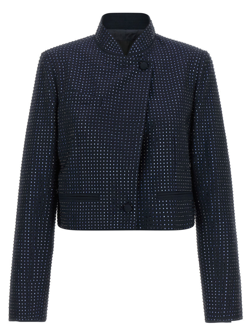Dark Blue Embellished Blazer 1