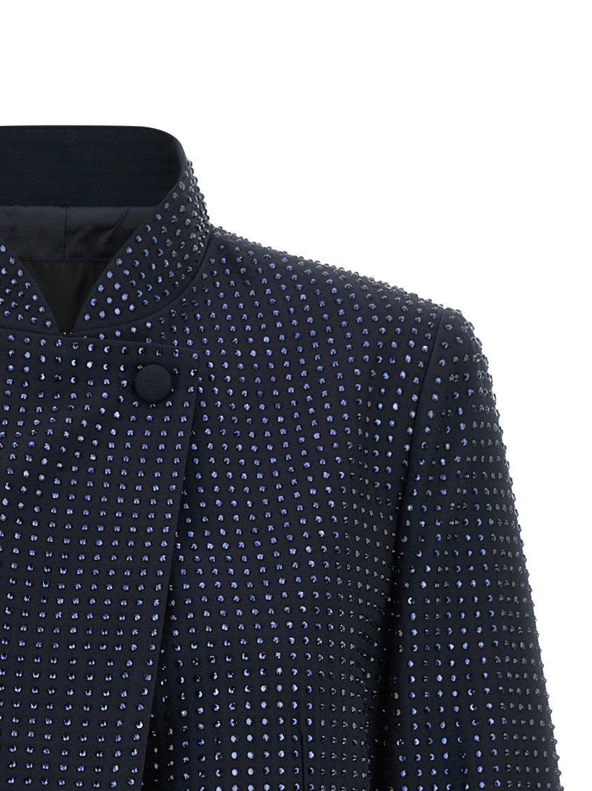 Dark Blue Embellished Blazer 3