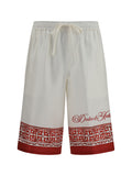 White Graphic Relaxed Shorts 1