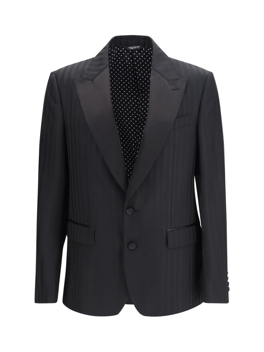 Black Peaked Lapel Blazer 1