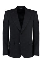 Black Peaked Lapel Blazer 1