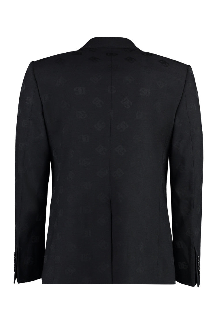 Black Peaked Lapel Blazer 2