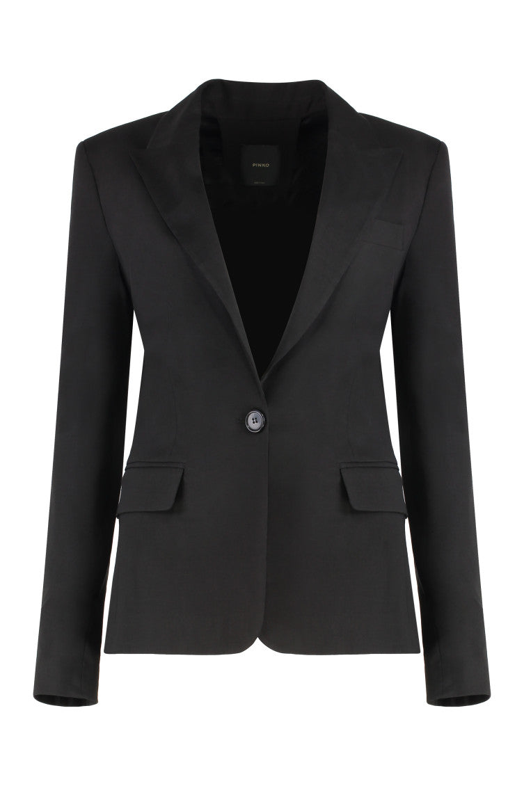 Black Peaked Lapel Blazer 1