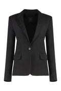 Black Peaked Lapel Blazer 1
