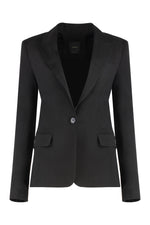 Black Peaked Lapel Blazer 1
