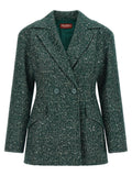 Green Peaked Lapel Blazer 1